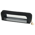 thumbnail image 1 of Clear Makeup Brush Bag, PU Leather Small Makeup Pouch Portable Travel Mini Cosmetic Bag Transparent Waterproof Organizer Pouch with Zipper for Women Travel Office Cosmetic Storage(Black,9x2.7x2.3"), 1 of 9
