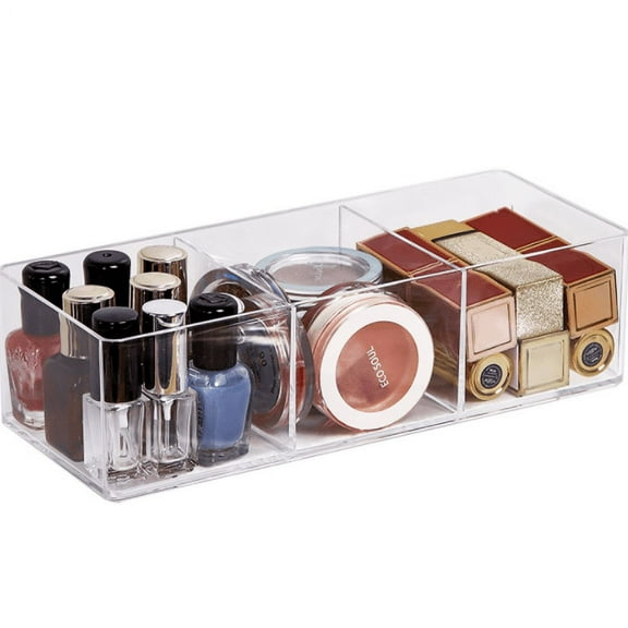 Clear Makeup Brush Holder Organizer, 3 Slot Acrylic Cosmetics Brushes Skincare Storage Organization