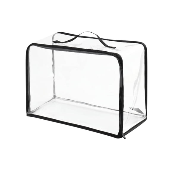 Clear Makeup Cosmetic Toiletry Organizer Bag, Sheer Plastic Tote Bags, Waterproof Transparent Handbag Purse with Zipper Handle Portable Travel Luggage Pouch Airport Airline Vacation Organization
