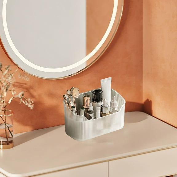 Clear Makeup Organizer Box, Gaqring Large Capacity Transparent Plastic Cosmetic Case, Sturdy Space-Saving Storage for Makeup Brushes Eyeshadow Palettes Beauty Products