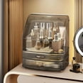 thumbnail image 1 of Clear Makeup Organizer Countertop with Drawers and Lid, Dustproof Organizers and Storage for Bathroom Vanity, Ideal for Cosmetic, Beauty Supplies -Black, 1 of 6