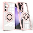 thumbnail image 1 of Clear Mangetic Case for Samsung Galaxy S23 Plus with 360° Rotatable Ring Holder Kickstand, [Compatible with MagSafe] Soft Bumper Rugged Acrylic Back Hybrid Protective [Non-Yellowing] Case, Pink, 1 of 7