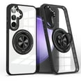 thumbnail image 1 of Clear Mangetic Case for Samsung Galaxy S23 Plus with 360° Rotatable Ring Holder Kickstand, [Compatible with MagSafe] Soft Bumper Rugged Acrylic Back Hybrid Protective [Non-Yellowing] Case, Black, 1 of 7