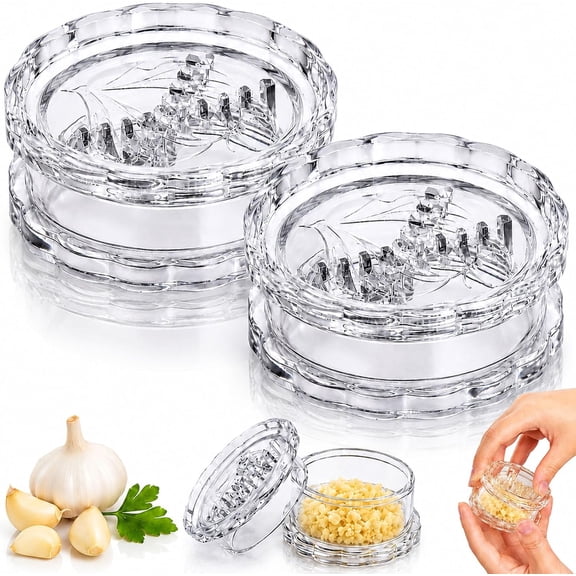 Clear Manual Garlic Twister and Ginger Mincer Tool, Manual Garlic Twister and Mincer, Garlic Crusher, Garlic Grinder, Compact Garlic Mincer Tool, Ginger, Herbs