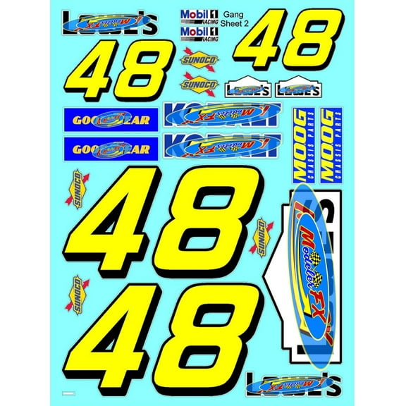 Clear Matte Vinyl Sheet #48 Vinyl R/C Racing Sponsor Sticker Gang Sheet-1/4-1/5-1/6th Scale Decal Sticker Radio Control Lexan BodyDie-Cut to Shape-Peel & StickWater Slide