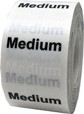 Clear Medium Clothing Size Strip Labels | 1.25 x 5