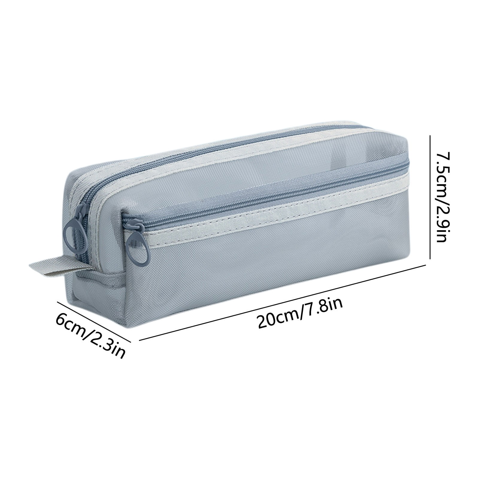 Clear Mesh Pencil Case Double Layer Zipper Transparent Stationery Bag ...