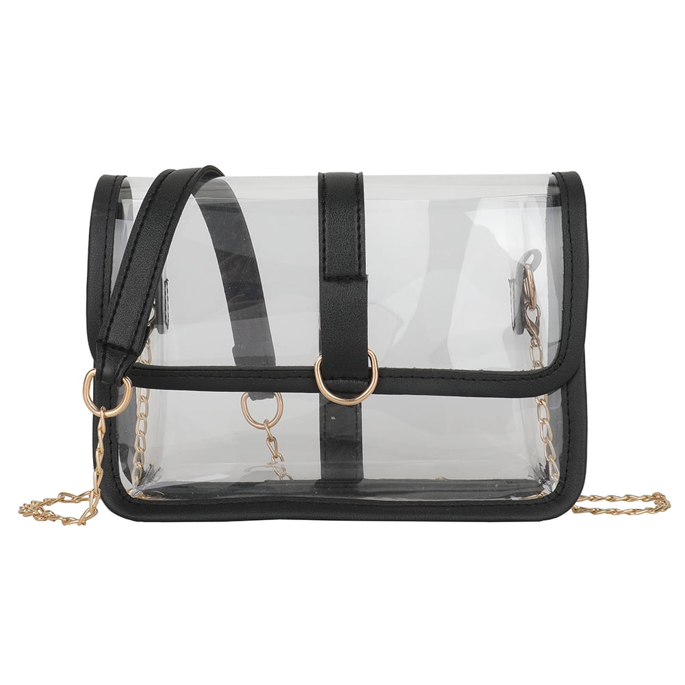 Clear Messenger Bag Stadium Approved PVC Transparent Chain Ladies Tote