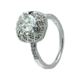 thumbnail image 1 of Clear Micro Pave Set Cubic Zirconia Bridal Ring Rhodium Plated Sterling Silver Size 8, 1 of 2