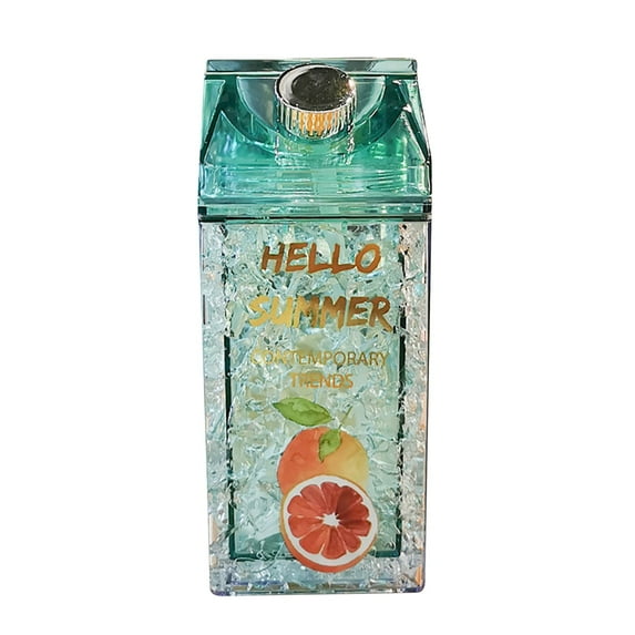 Clear Milk Carton Water Bottle, Plastic Milk Bottles Portable Square Milk Box Bulk, Reusable Milk Carton Container Juice Bottle for Outdoor Sports Travel Drinking