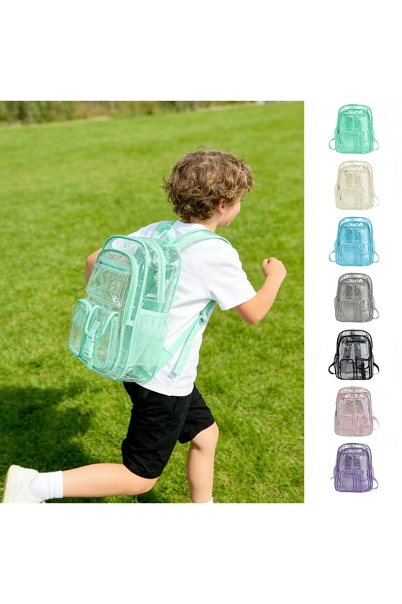 Clear Mini Backpack, Transparent Pvc Waterproof Daypack with Mesh Side Pockets, Stadium Approved Educational & Travel Bag, Topliu