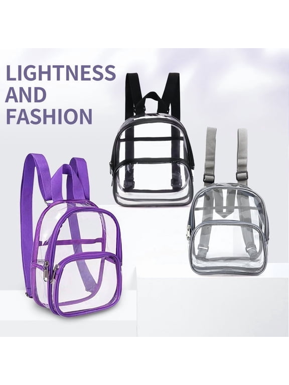 Clear Mini Backpack, Waterproof PVC Small Transparent Daypack for Stadium Security Travel
