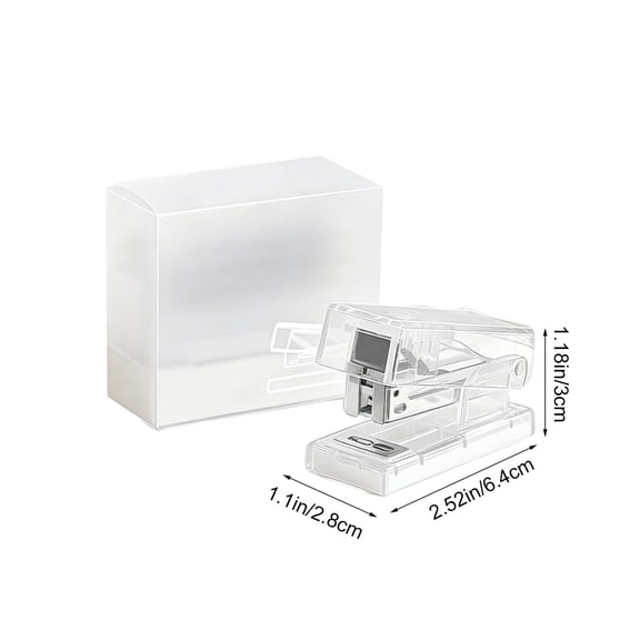 Clear Mini Stapler - One-Finger Operation Desktop Stapler for Office & Home, Includes 1000 Staples YYUZH