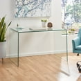 Clear Modern Glass Computer Desk, 49 Inch Wide Home Office Desk with