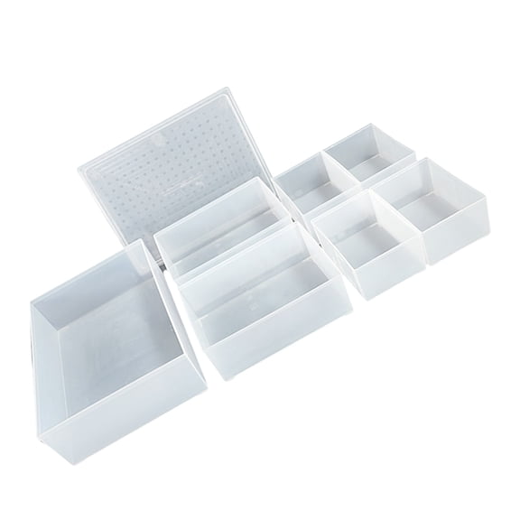 Clear Modular Storage Boxes Stackable Organizers for Home Bathroom Kitchen Closet (120)