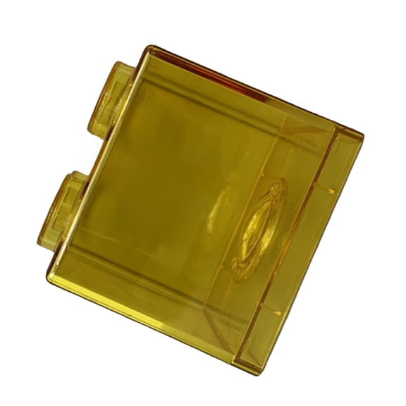 Clear Money Bank Clear Money Saving Bank, Building Block Design Rectangular Bank Pure Color Decorative for Bedroom for Kids Yellow 8.9x8.9x9.2cm / 3.5x3.5x3.6in