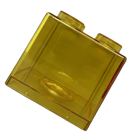Clear Money Bank Coin Saving Boxes,Building Block Design Rectangular Transparent Coin Saving Box Home Decoration for Girls and Boys [Yellow 3.5x3.5x3.6i]