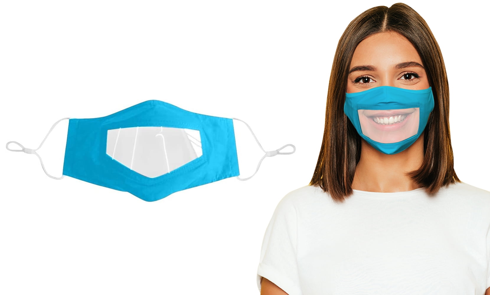 Clear Mouth Expression Smile Communicator Face Mask for Deaf and Hard ...