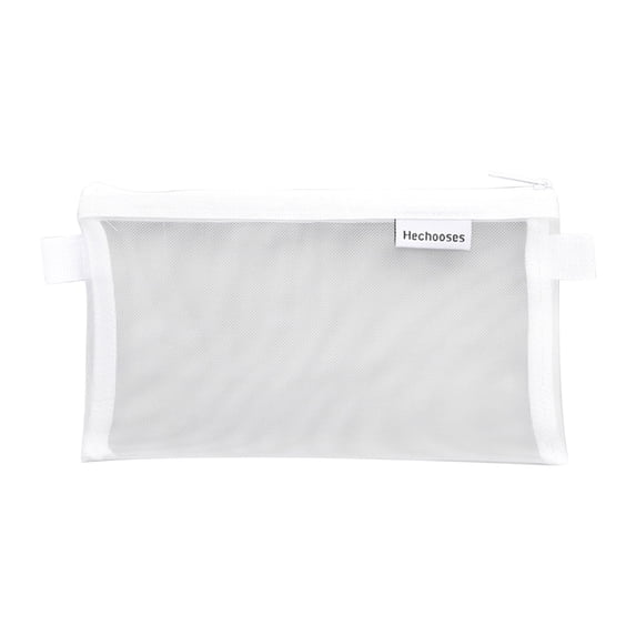 Clear Multi-purpose Pouch Nylon Zipper Pen Storage Makeup Bag for Home Office Travel Supplies, 5x8in