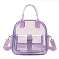 thumbnail image 1 of Clear Multi-purpose Tote Bag, Transparent Lunch Bag, Adjustable Shoulder Strap, Stadium Approved, for Concert Sport Events Work Travel Purple, 1 of 5