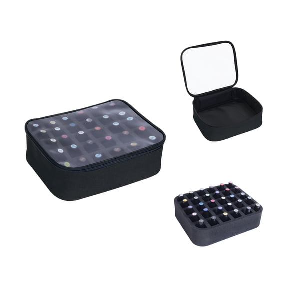 Clear Nail Polish Organizer Holds 30 Bottles(15ml-0.5fl.oz) Multifunctional Nail Polish Bag organizer