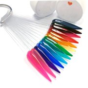 Clear Nail Swatch Sticks with Ring,200PCS Fan Shape Nail Art Polish Display Tips, Artificial Nail Sample Sticks, Nail Practice Color Display, Transparent Polish Board for Nail| plastic nail polish