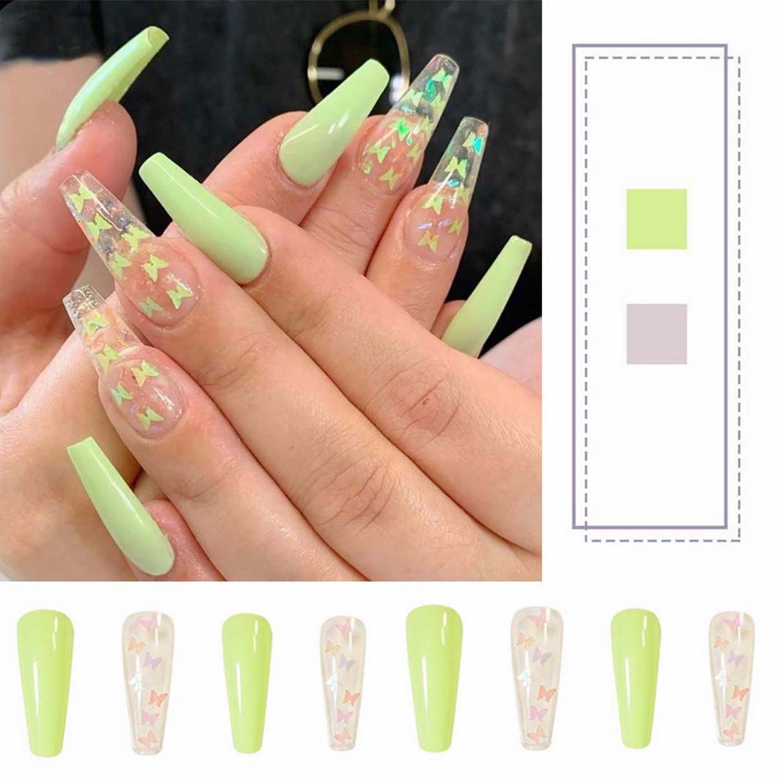 Clear Nails Straight Nail Tips Long Clear Coffin Nail Tips Half Cover