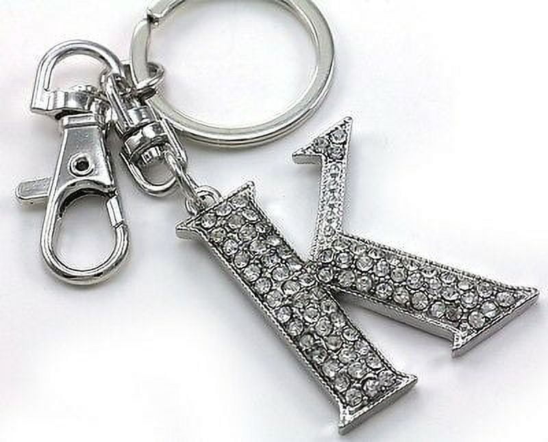 Key Chain K Clear Name Alphabet Initial Letter K Car Keychain Key Ring Wedding Gift ...
