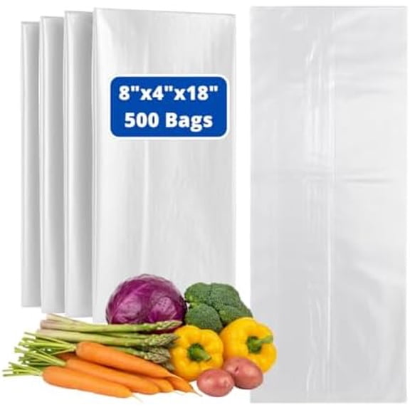 Clear (Natural Color) LDPE Poly (No Venting Holes) - 8"x4"x18" - 500 Bags - 2.0 mil - Clear - LDPOLY84182MILWF-500 - $$Other