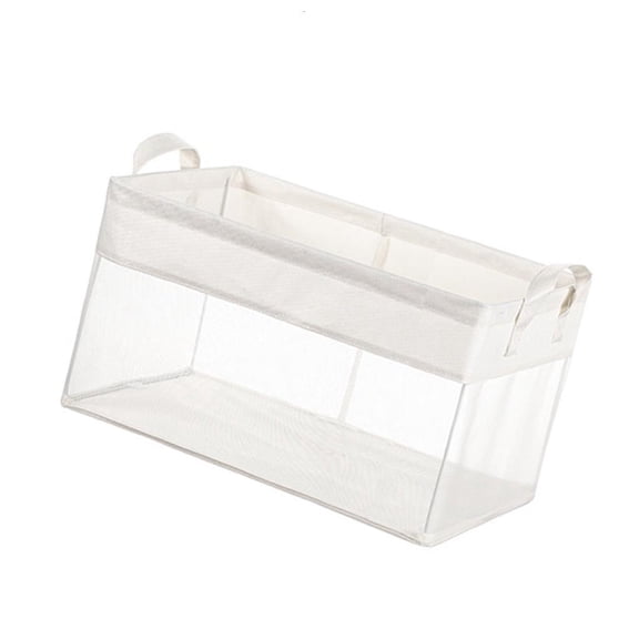 Clear Net Fabric Storage Box With Strong Metal Frame For Clothes Blankets Home Organization Pliable Plan Saves Space When Not Utilized