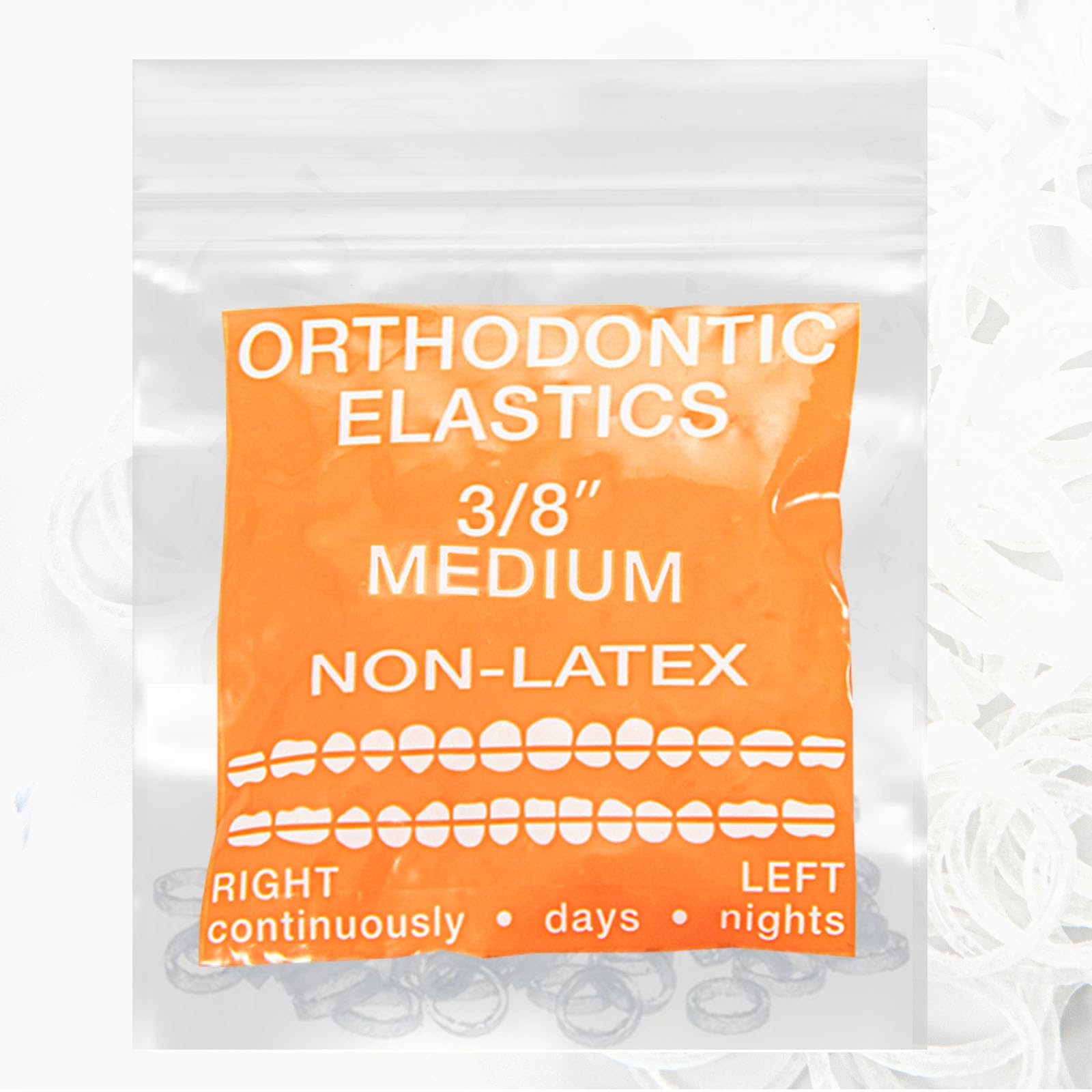Clear NonLatex 100 counts, Intraoral Elastic Bands Orthodontic