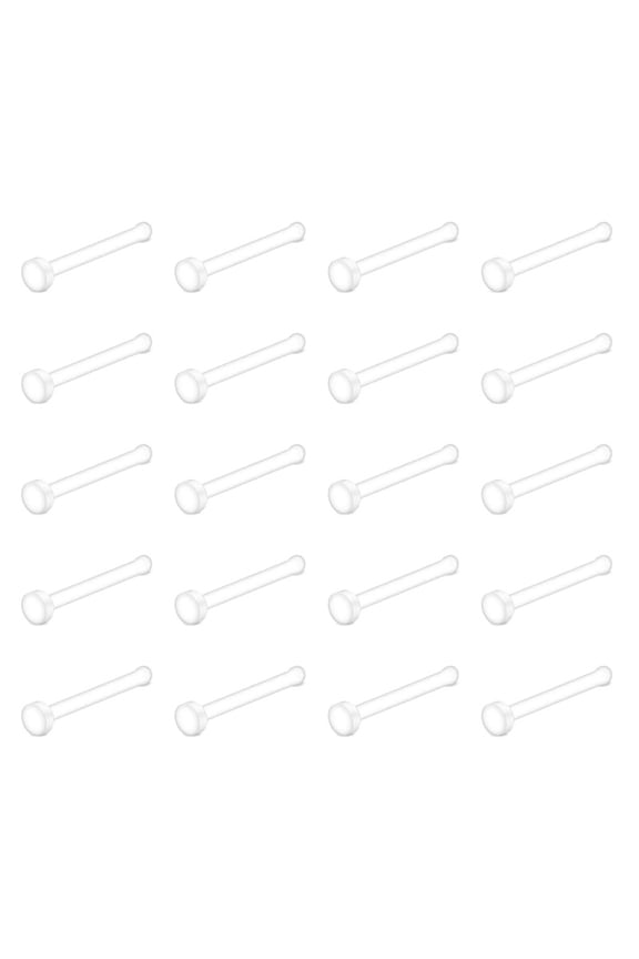 Clear Nose Studs Plastic Nose Ring for Work Surgery Flexible Nose Retainer Bioflex Nose Rings Studs Piercing Retainer Bone Shape Flat Top 18g 20g