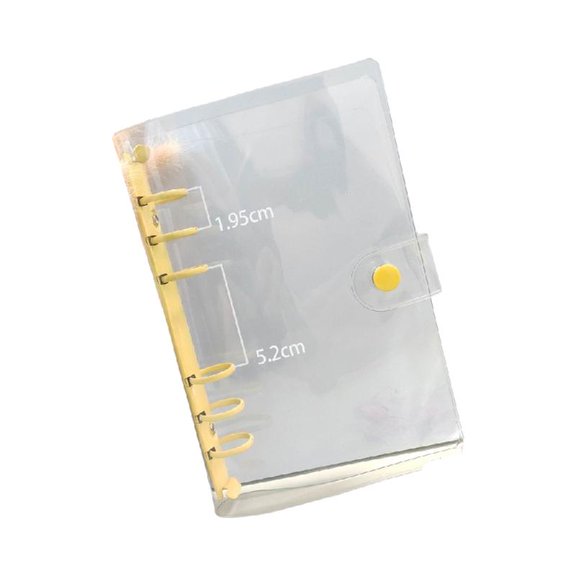 Clear Notebook Binders Soft Binder with Snap Button 6 Rings Planner Binder