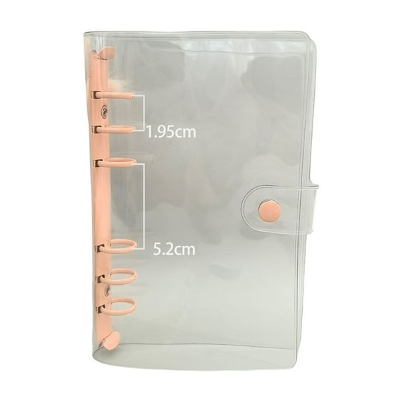 Clear Notebook Binders Soft Binder with Snap Button 6 Rings Planner Binder