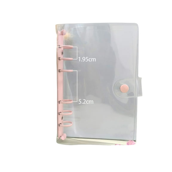 Clear Notebook Binders Soft Binder with Snap Button 6 Rings Planner Binder
