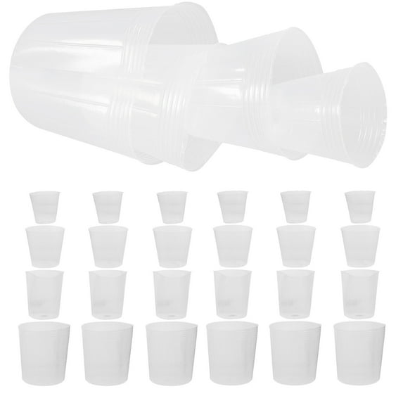 WRITWAA 36pcs Plastic Pots Transparent Round For Transplanting Flowers