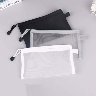 Clear Nylon Mesh Storage Bags with Zipper Pouch Sets Durable Breathable See Through Organizer Multi Purpose Travel Bags for Toiletries Makeup Gym Clothes Swimming Gear Office Small Items