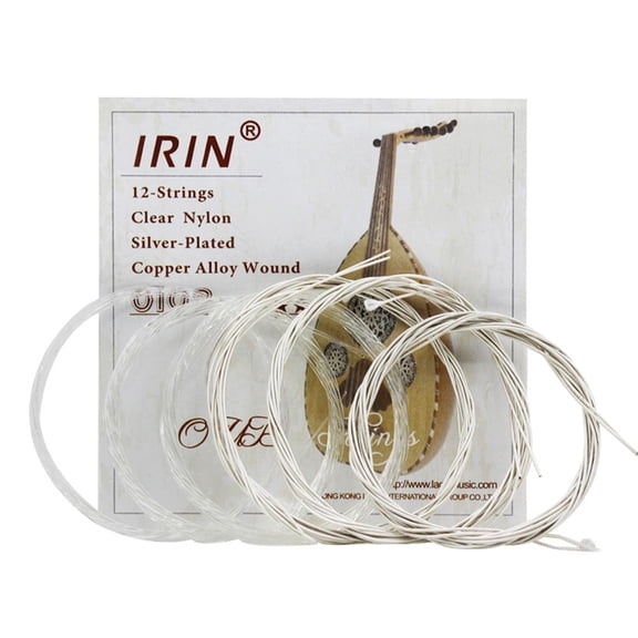 Clear Nylon Silver Plated Copper Alloy Oud Strings Set Replacement Accessory (12 strings)