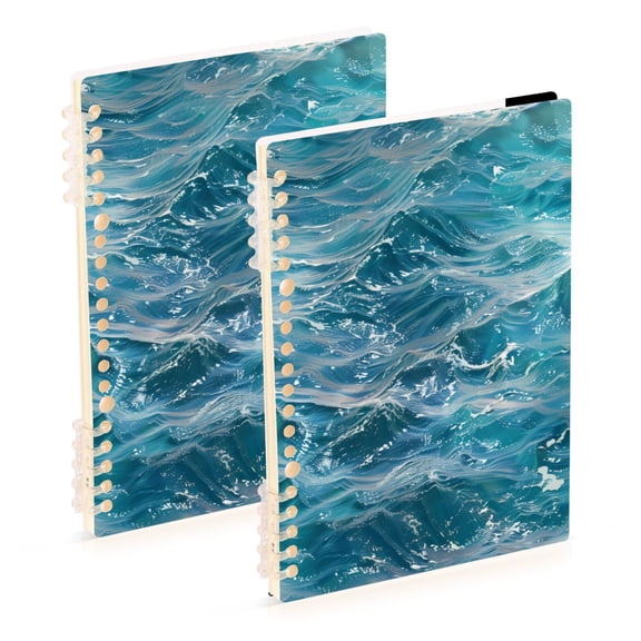 Clear Ocean Wave Notebook Detachable Coil Notebook Diary Plan Book A5 Size 60 Pages 1 Pack