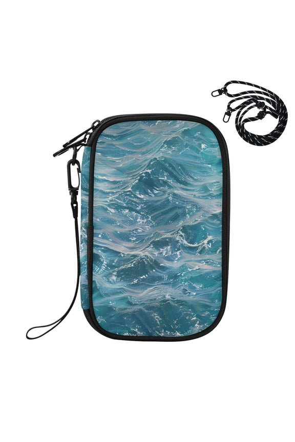 Clear Ocean Wave Passport Holder Travel Document Organizer Credit Card Case Coin Purse Wallet RFID Blocking