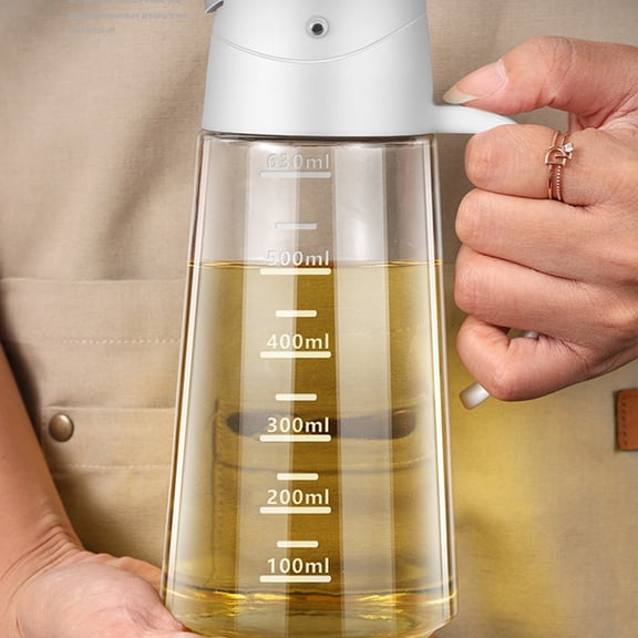 Clear Oil Dispenser,Olive Oil Dispenser Bottle Leakproof Glass Oil Container With Non Slip Handle Automatic Cap And Stopper True No Drip Auto Cooking Oil Dispenser For Kitchen Cooking (630ml)