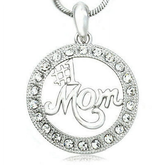 Clear One #1 MOM Necklace Love Pendant Women Mothers Day Jewelry Gift Charm a1