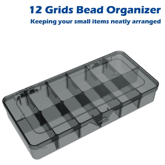Clear Organizer Box,Grids Organizer Box with Removable Dividers for Jewelry,Bead Storage Organizer Box,Plastic Compartment Container for Tool Tackle Box