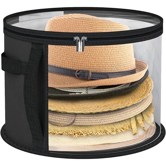 Clear Organizer Oversized Hat Box, Closet Storage for Baseball Caps, Gray