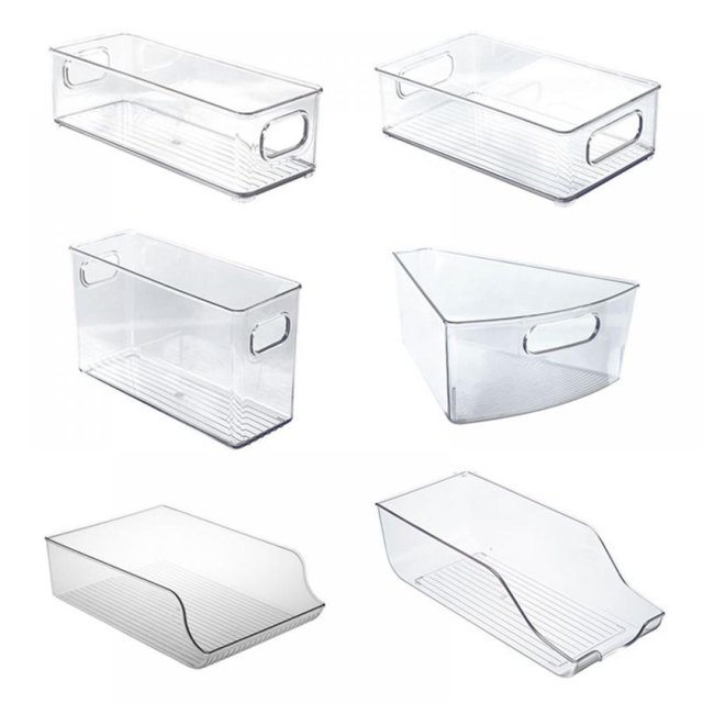 Clear Organizer Storage Bin with Handle for Kitchen I for Refrigerators