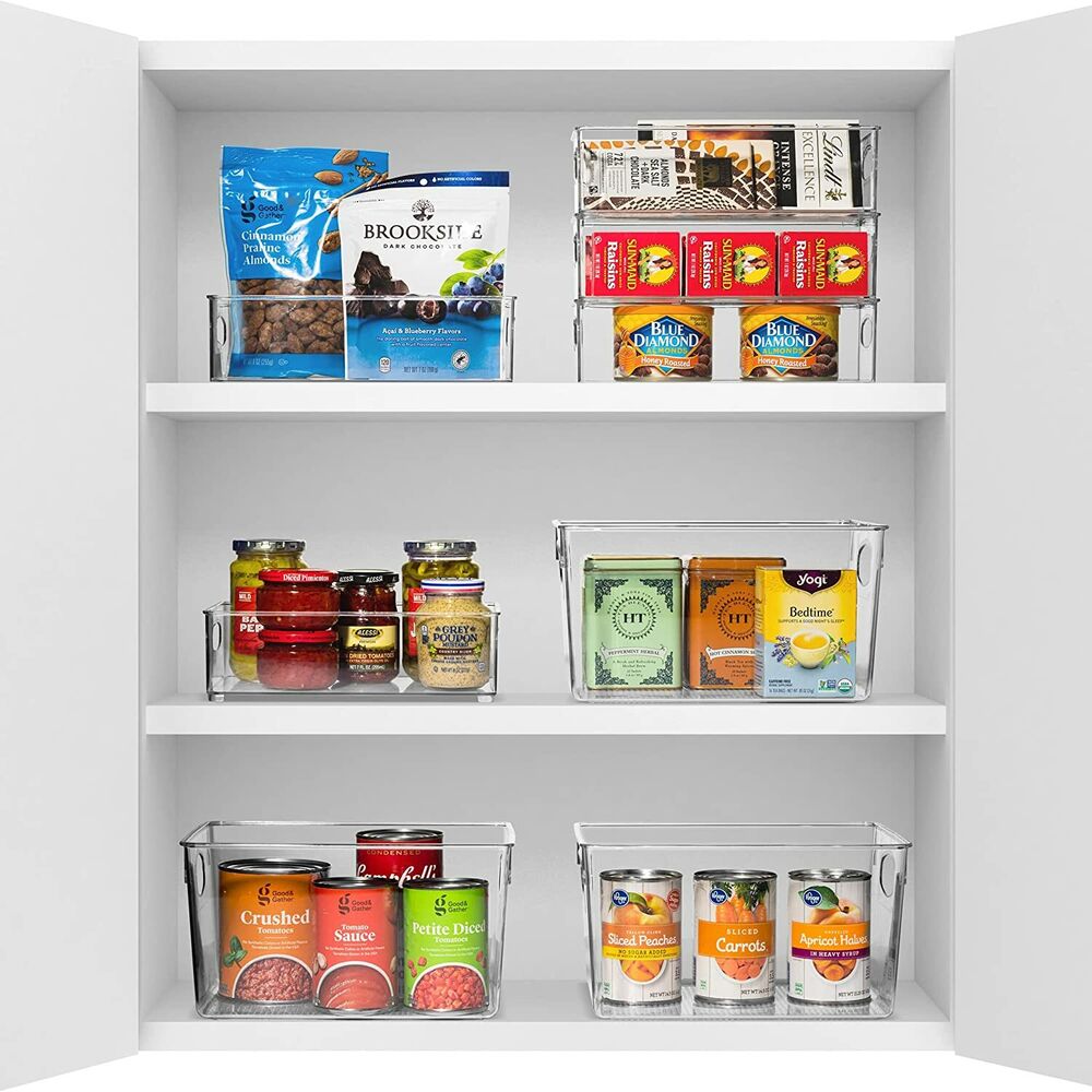 Clear Organizer Storage Bins for Fridge, Freezer and Pantry (10Pack