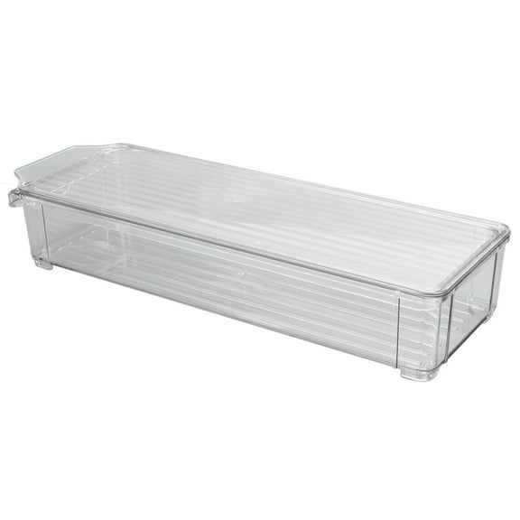 Clear Organizing Bin, Organizing Bins Space Saving Multi Purpose Transparent Design For Bathroom For Kitchen For Office Narrow And Short Type With Lid