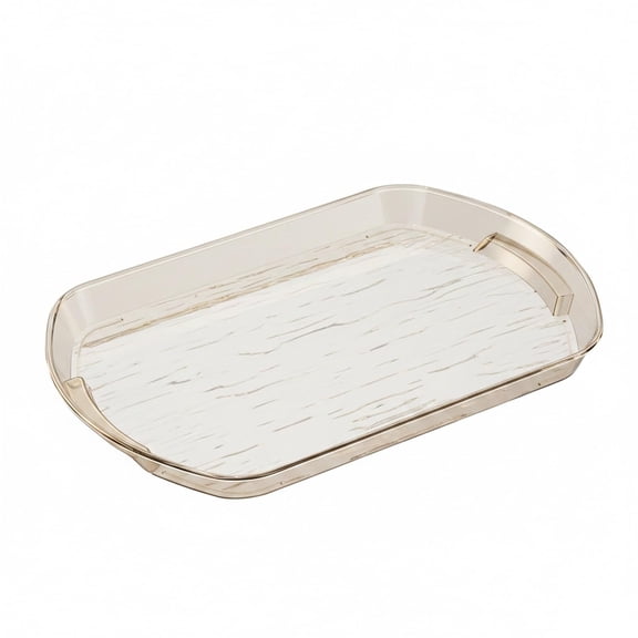 Clear Oval Polypropylene Serving Tray, 15.75 x 10.63 x 1.18 Inches