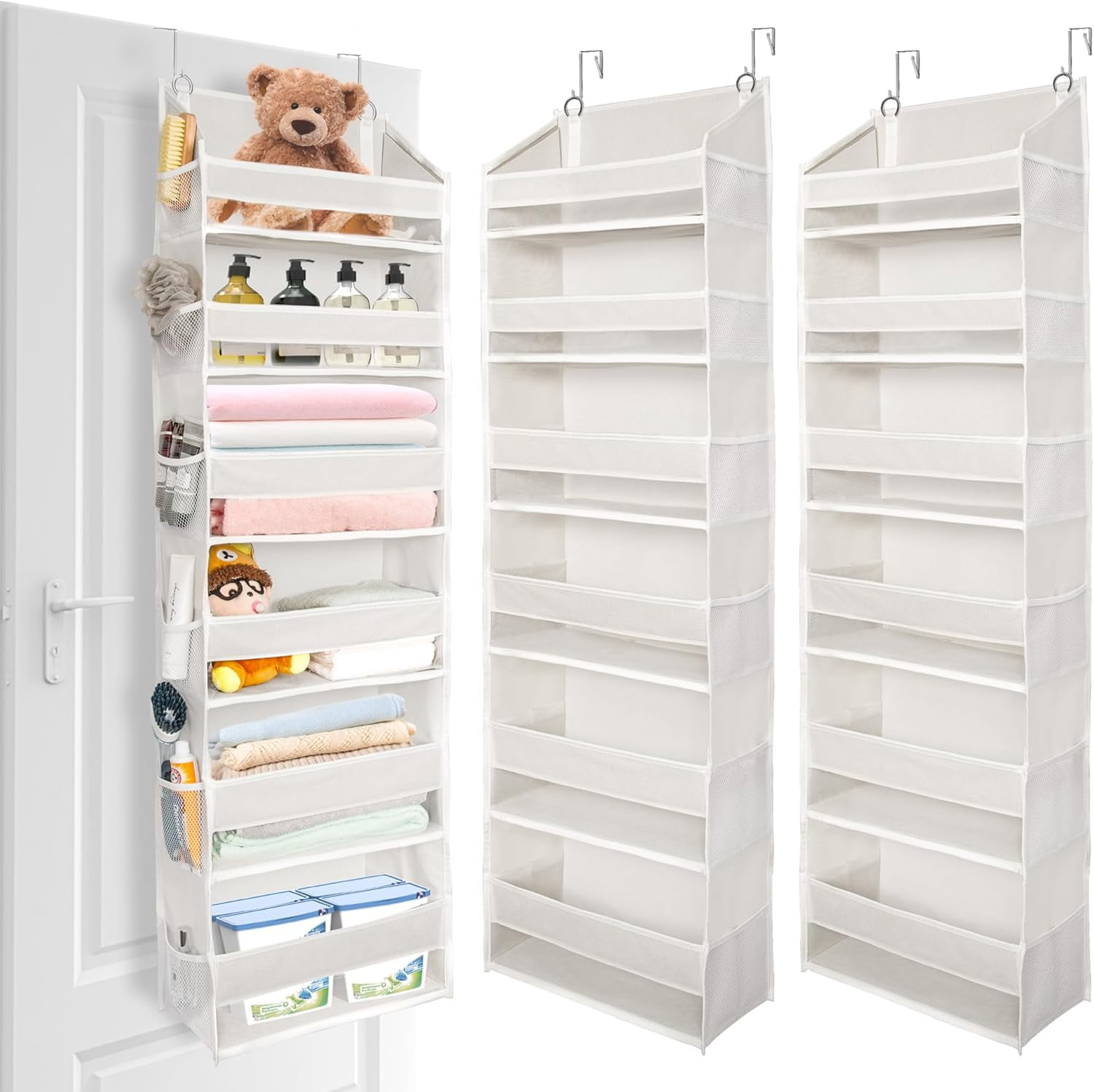 Clear Over The Door Organizer 5-Tier Hanging Storage with 4 Side ...