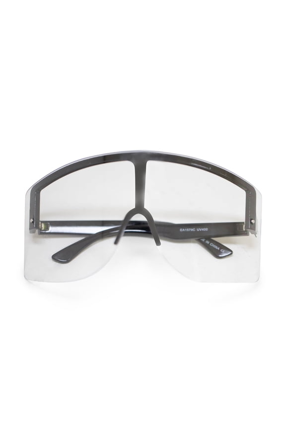 Clear Oversized Shield Sunglasses